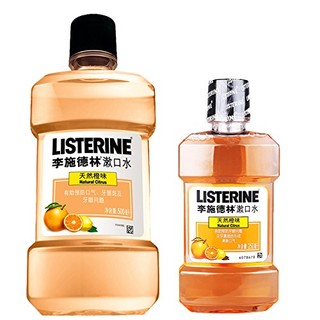 LISTERINE 李施德林 基础护理系列天然橙味漱口水 500ml+250ml