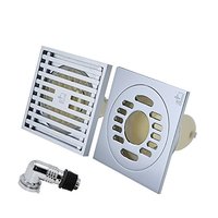 submarine 潜水艇 铜镀铬磁式密封地漏2只装 ((淋浴TK50-10+洗衣机用TF50-10X))