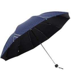 Paradise 天堂伞 英伦风格黑胶加大61cm*10骨三折晴雨伞32248E藏青色
