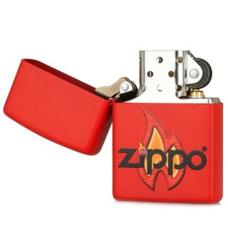 ZIPPO 之宝 哑漆单面彩印系列 打火机 红色