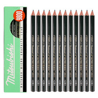 uni MITSUBISHI PENCIL 三菱 9800 铅笔 (2B、黑、12支、杉木、铅笔)