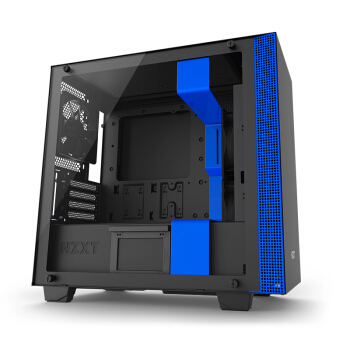 NZXT. 恩杰 H400i 黑蓝 M-ATX机箱（单侧透、智能控制、标配1把风扇）