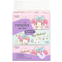 Nepia/妮飘抽纸卡通系列melody纸巾200抽3包中宽幅软包面巾纸品