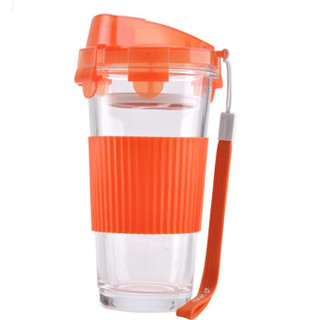TAFUCO 泰福高 锥形炫彩玻璃水杯 橙色 450ML