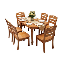 择木宜居 AZ12YY16K 实木折叠餐桌套装 一桌六椅
