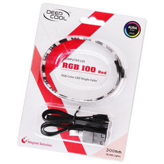 DEEPCOOL 九州风神 RGB 100 RED 红光 机箱灯带（磁吸、18灯珠、50cm延长线）