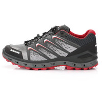 LOWA户外防水轻便透气越野跑鞋男AEROX GTX 运动低帮鞋L310626 (黑色/黄绿色016、44)