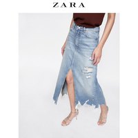 ZARA 09863241400-23 剪洞牛仔中长裙