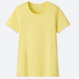 UNIQLO 优衣库 SUPIMA COTTON 409133 女士圆领T恤 (浅黄色、L)