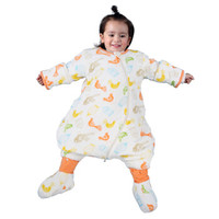  misslele 米乐鱼 婴儿夹棉三段分腿可拆卸睡袋 橙色 90cm