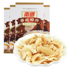 南国 休闲零食 香脆椰子片原味60g*4盒 *2件