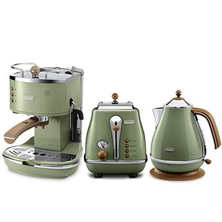 Delonghi 德龙 ECO311半自动咖啡机+CTO2003多士炉+KBO2001电水壶套装 复古绿