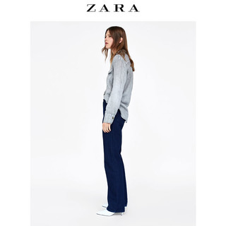 ZARA 08566063802 女士口袋饰亚麻衬衫