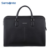 新秀丽（Samsonite）MARAIS精品商务男士手提包横式大号牛皮公文包68B*09009 黑色