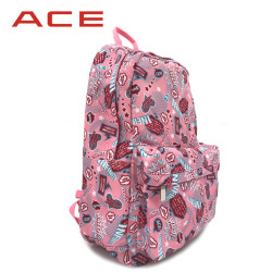 ACE日本爱思花语印花双肩背包学院风防泼水