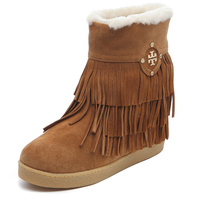  TORY BURCH 汤丽柏琦 30877 女士流苏雪地靴 棕色 39
