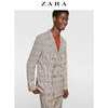 ZARA 05418310707男士格纹双排扣西装外套