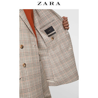 ZARA 05418310707男士格纹双排扣西装外套