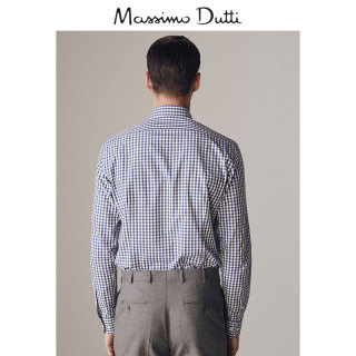 Massimo Dutti 00153133400-23 男士修身格纹衬衫 39
