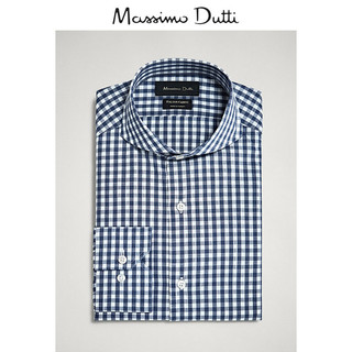 Massimo Dutti 00153133400-23 男士修身格纹衬衫 43