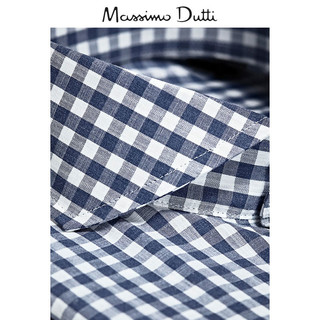 Massimo Dutti 00153133400-23 男士修身格纹衬衫 43