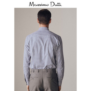 Massimo Dutti 00153133400-23 男士修身格纹衬衫 45