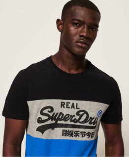 Superdry 极度干燥 男士复古Logo印花T恤