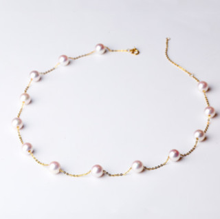 QianXing 千星珠宝 18k金淡水珍珠项链  40cm 15颗珍珠