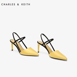 CHARLES＆KEITH女士单鞋CK1-60920090尖头后绊带装饰通勤简约凉鞋