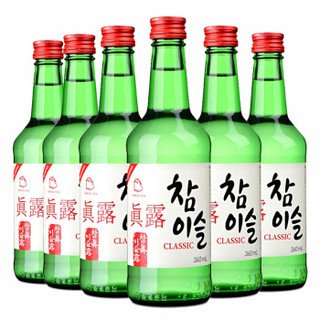 Jinro 真露 韩国进口烧酒20.1°竹炭酒 360ml*6瓶装 年货送礼