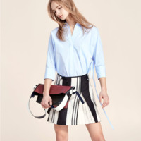 丽丽 LILY 117210C6107 女士条纹A字裙