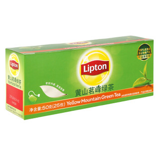 立顿Lipton 茶叶 黄山茗峰绿茶25包50g 袋泡茶茶包 办公室休闲下午茶