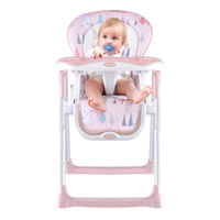爱音（Aing）儿童餐椅 欧式多功能婴儿餐椅四合一宝宝餐椅可折叠便携JC002X童话世界杏色