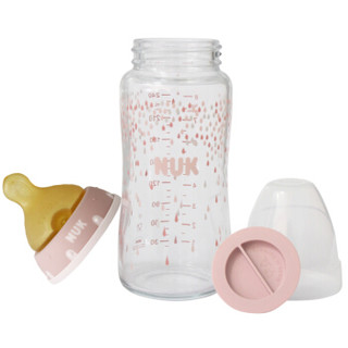 NUK 宽口径彩色玻璃奶瓶 粉色 240ml