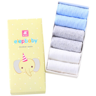 Elepbaby 象宝宝 男孩网眼袜 6双盒装 10cm 0-1岁