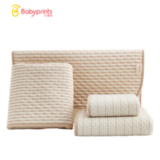 Babyprints 新生婴儿隔尿垫彩棉加厚可洗护理垫宝宝尿垫1条装大号棕色条纹