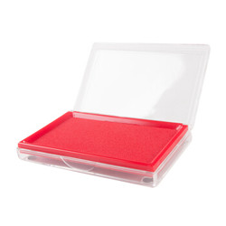 M&G 晨光 文具红色财务专用印台 138*88mm方形透明快干印泥 单个装AYZ97513