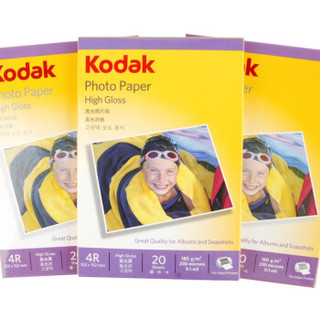 Kodak 柯达 美国柯达Kodak 4R/6寸 180g高光面照片纸/喷墨打印相片纸/相纸 20张装 4027-318