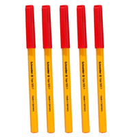 PLUS会员：Schneider Electric 施耐德电气 505F 经典黄杆圆珠笔 0.5mm 红色 5支装