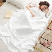 DAPU 大朴 棉麻褶皱毛巾被 本白 140*200cm