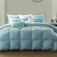 SNOWMAN 斯诺曼 100S西伯利亚95%白鹅绒被羽绒被加厚冬被子蓝色220*240cm充1.50kg