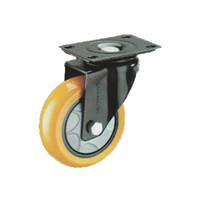 常成（chamcen）5寸平底活动橙黄色聚氨酯轮 B4-22125-31E 承重160万向轮 /个
