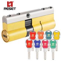 锐赛特（RESET）RST-136金七彩全铜36叶片双面超C级锁芯防盗门锁芯超b级防暴力防锡纸防卡片锁芯85MM 32.5+52.5