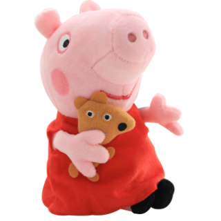 peppapig小猪佩奇毛绒玩具小猪佩奇抱小熊30cm
