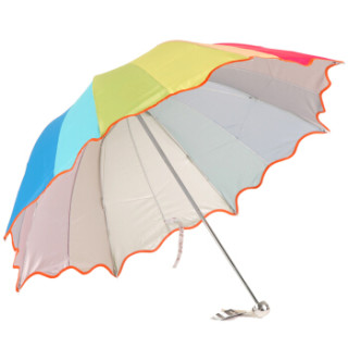 paradise 天堂伞 彩虹故事银胶三折晴雨伞 彩虹色