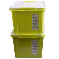 EDO 依帝欧 TH-1051 塑料收纳箱 绿色 16L*2个装