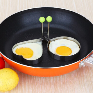 美厨（maxcook）心形煎蛋模具 304不锈钢煎蛋器 带手柄加厚防烫 方便收纳烘焙工具MCPJ-JD01