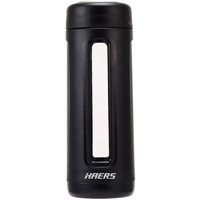 HAERS 哈尔斯 塑玻系列 双层玻璃茶水杯 黑色 340ml