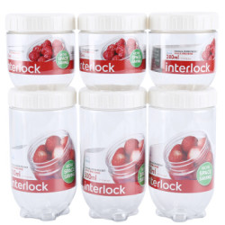 LOCK&LOCK 乐扣乐扣 INL202S001 收纳罐6件套（280ml*3+500ml*3） *2件