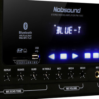 Nobsound 诺普声 PM1000 大功率 蓝牙无损音质 功放机 (SD卡，USB、2.0声道、支持)